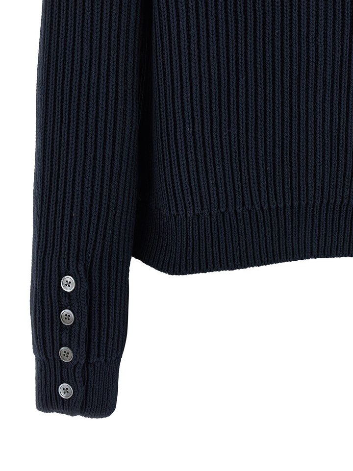 Thom Browne Cropped Cardigan Sweaters and Cardigans - Blue | 83ae35aadba5f2ddc7c45298141197864cb4effb