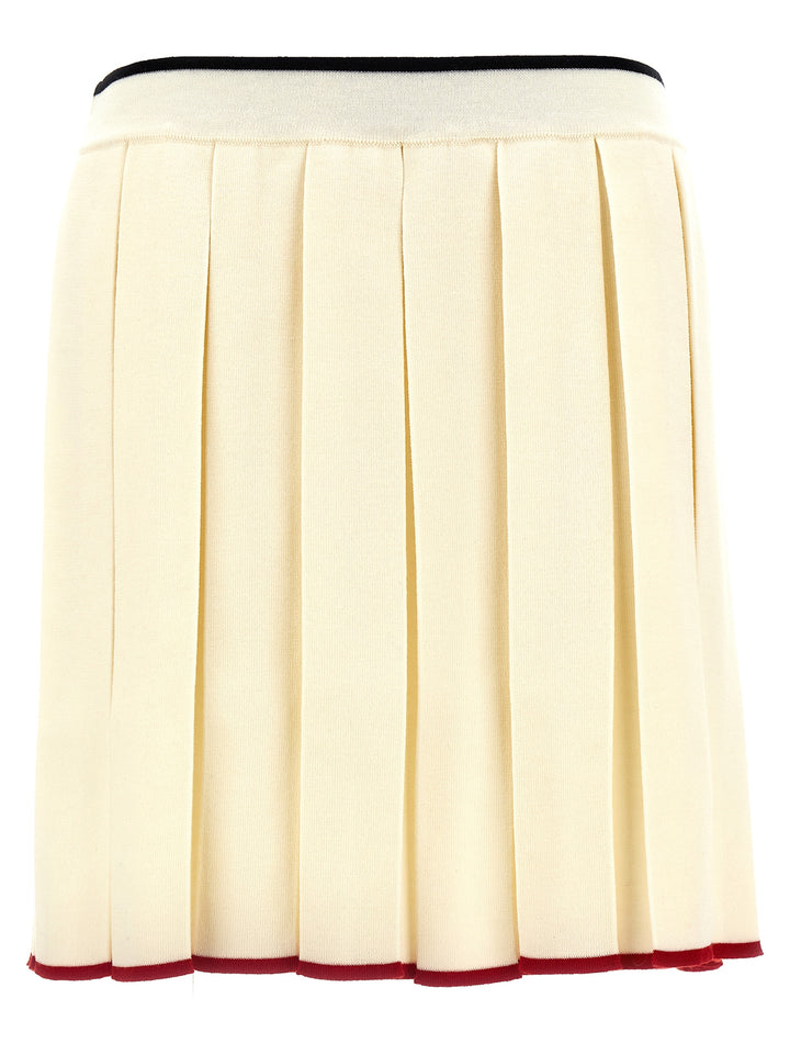 Knitted Pleated Skirt Skirts White