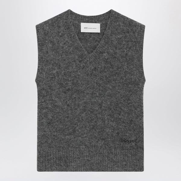 Vest Grey Mélange In Alpaca And Wool Blend