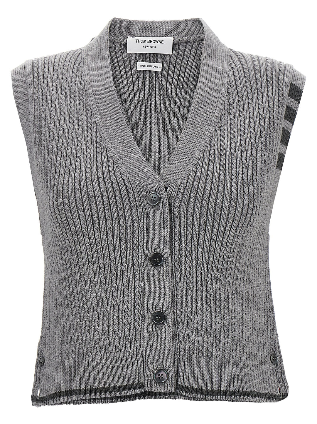 Baby Cable Cropped Gilet Gray