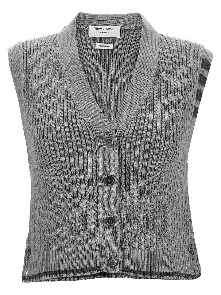 Baby Cable Cropped Gilet Gray