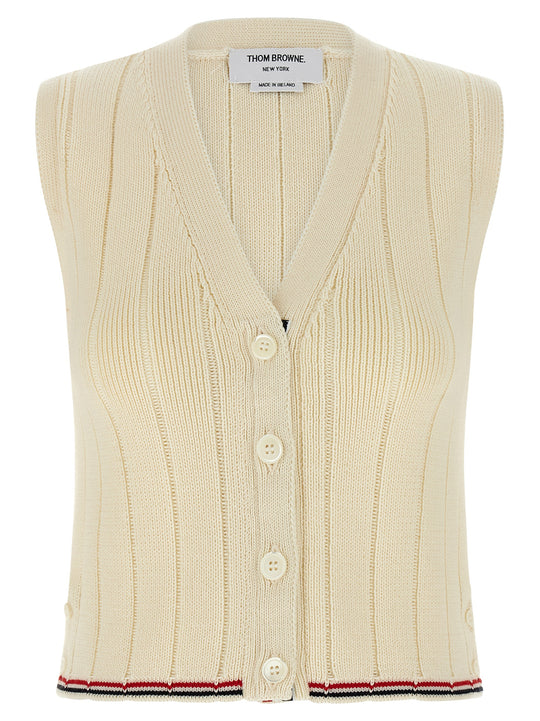 Rwb Intarsia Vest Gilet White