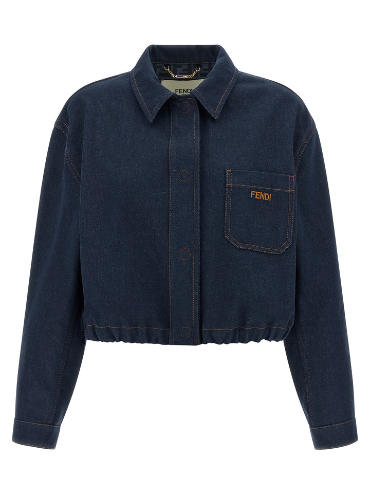 Fendi Ff Reverse Puffer Jackets - Blue | b73d6324accc3fc47788e2689f21acb9bfdb02aa