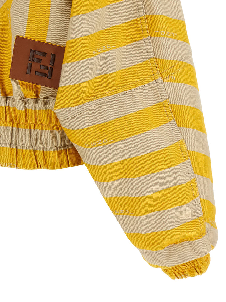 Fendi Pequin Striped Jacket Puffer Jackets - Yellow | 9f6afe174adfaddb71d95a673276165f8a1dc735