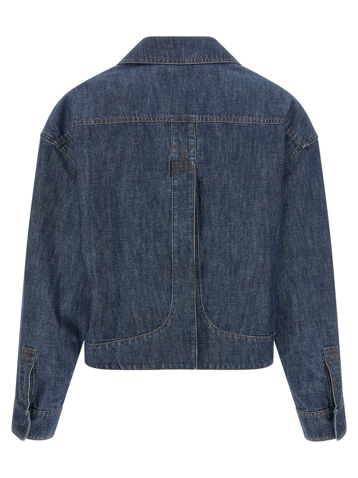 Fendi Chambray Denim Jacket Puffer Jackets - Blue | 2267a5dd58c765b3caa8a5971cd0c755c2f8a17a