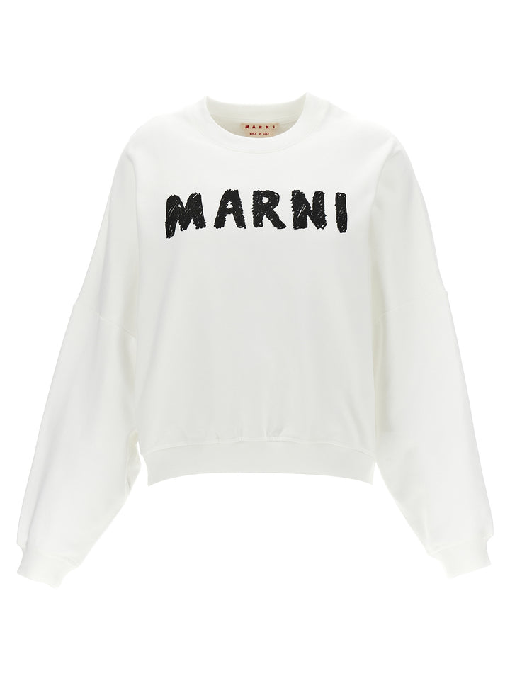 Crayon Logo Print Sweatshirt White