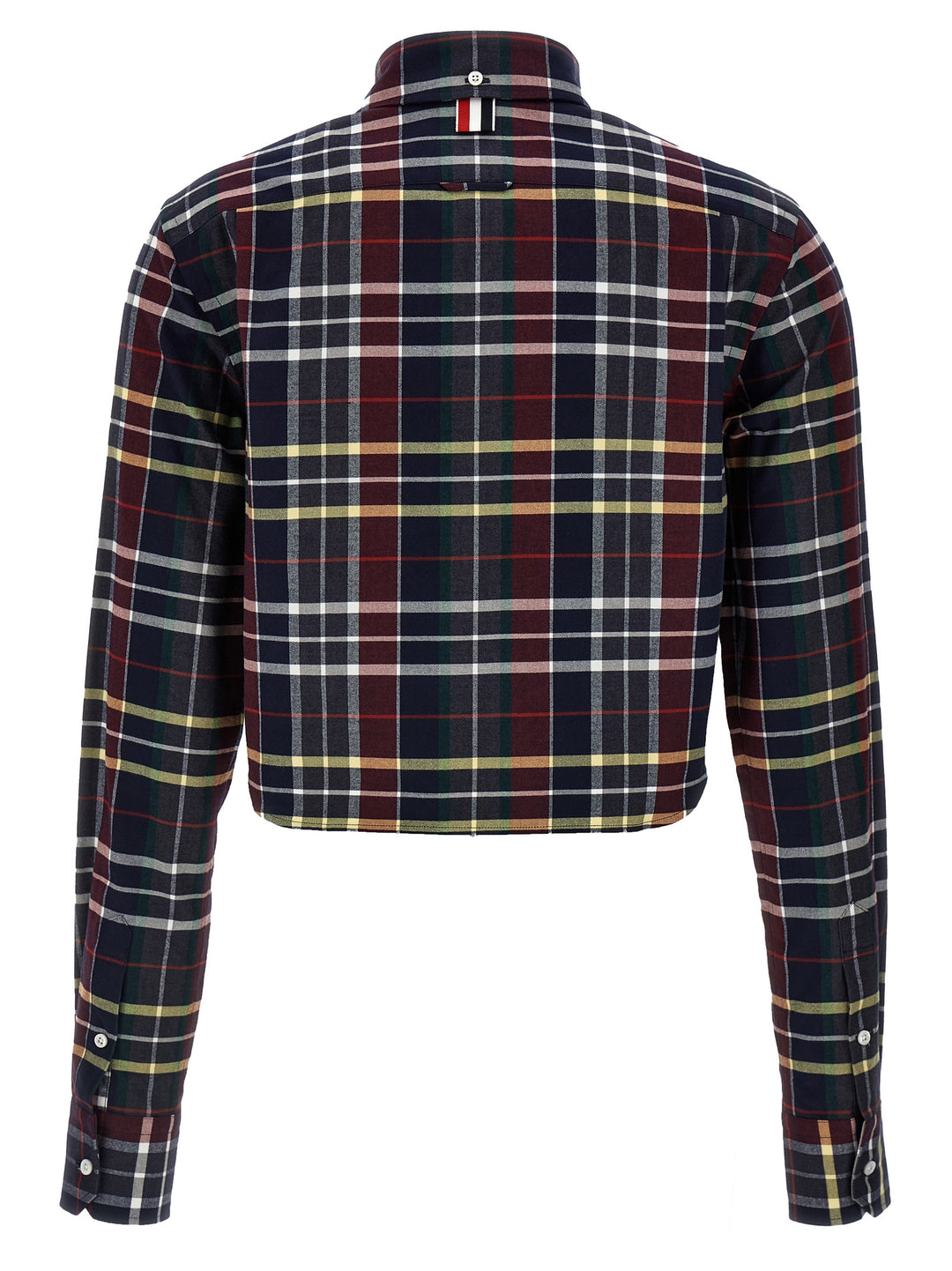 Tartan Cropped Shirt Shirt, Blouse Multicolor