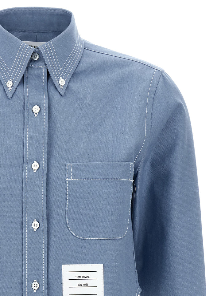 Thom Browne Denim Shirt Shirt and Blouse - Light Blue | 760b0b8d955acf786cceac85fd660214d3055d88