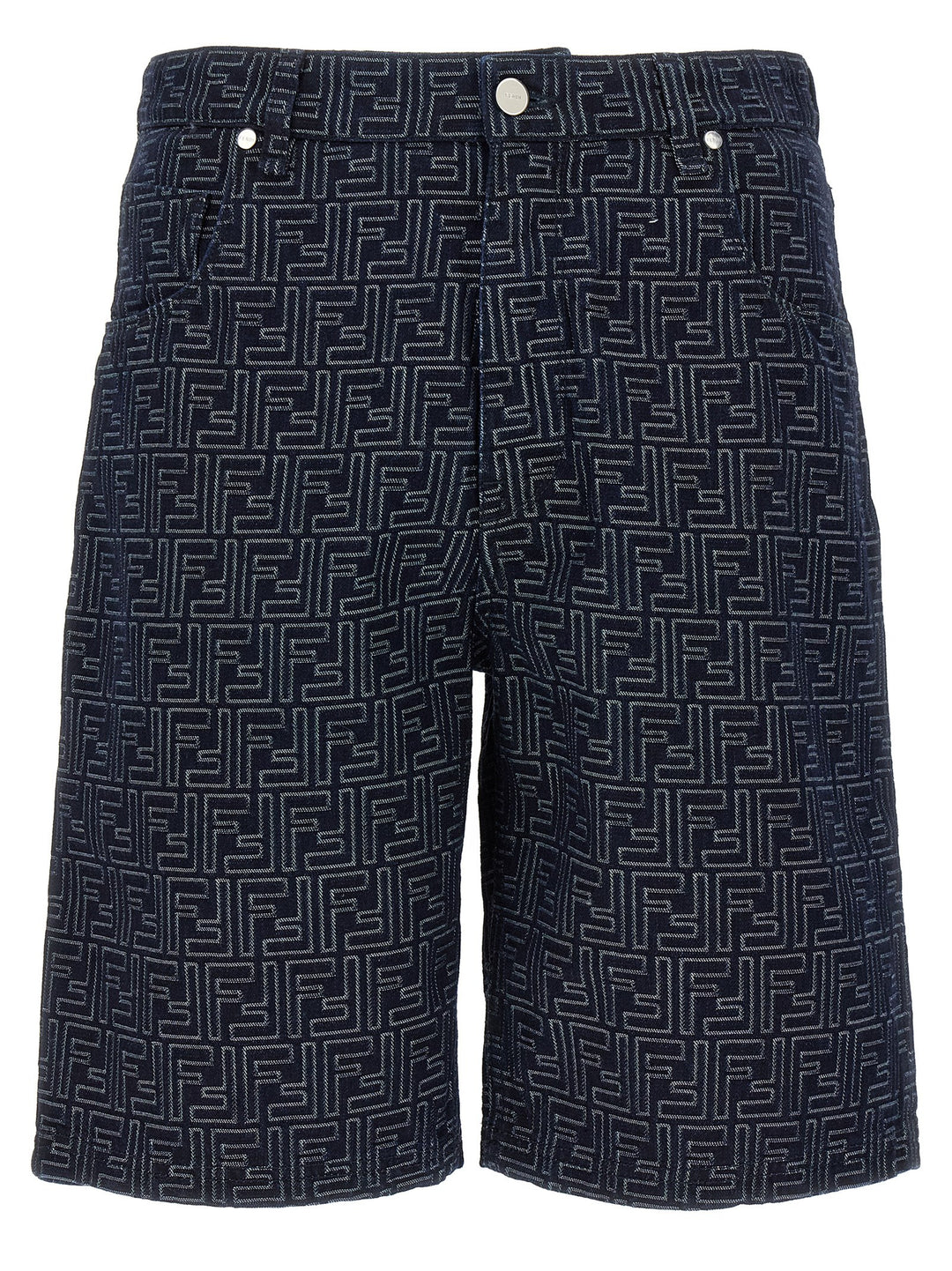 Fendi Bermuda Jeans Jacquard Ff Bermuda and Short - Blue | d272e8e8bfd33066a5dd3047094b97740aac293b