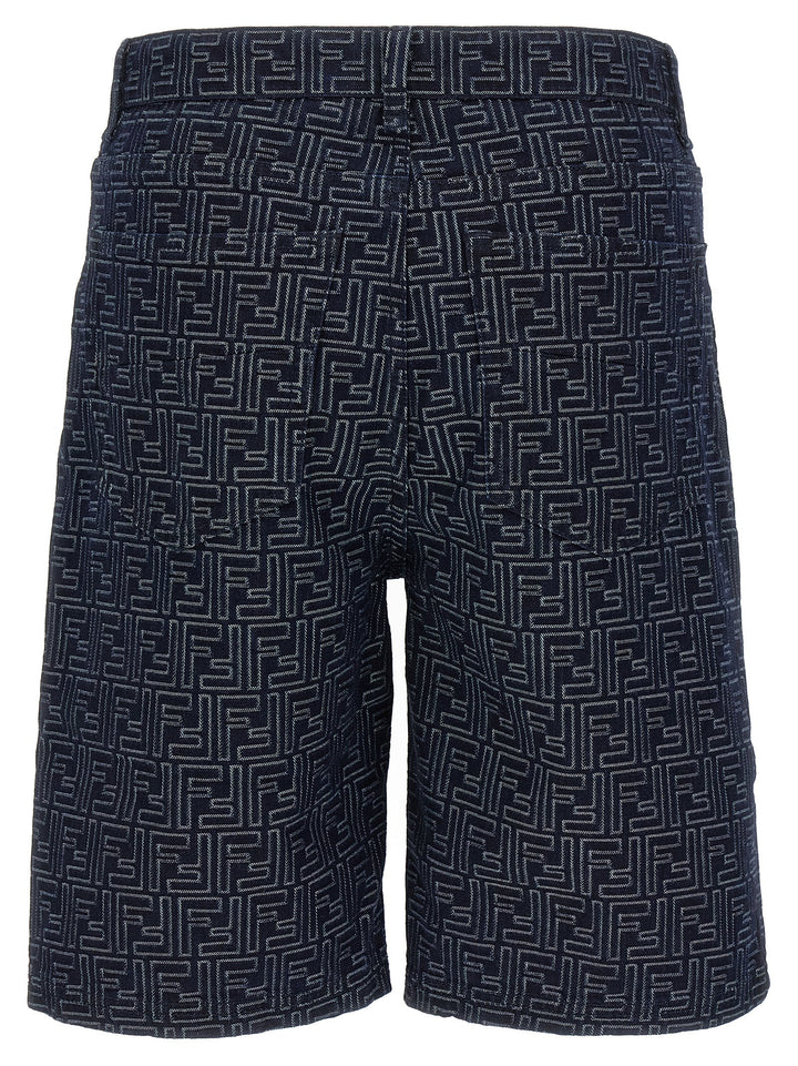 Fendi Bermuda Jeans Jacquard Ff Bermuda and Short - Blue | 126bf21c340193e85b32f949cc0994e99171f1f7
