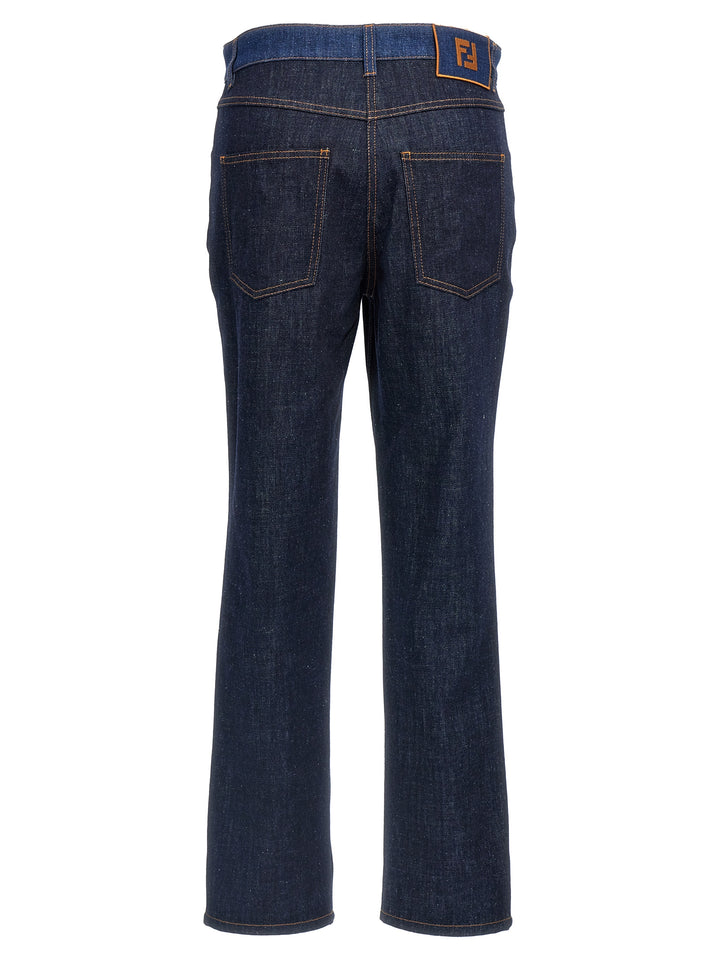 Fendi Two-Tone Jeans - Blue | 6783effb5781480bad000ec4558ba4abbb0b514e