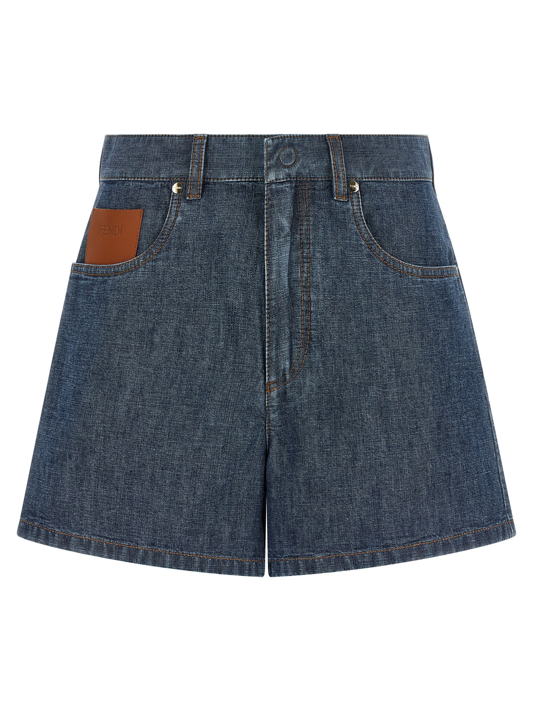 Fendi Chambray Denim Shorts Bermuda and Short - Blue | 654561da4768dcdc4f7828b5fe07901eb24e526f