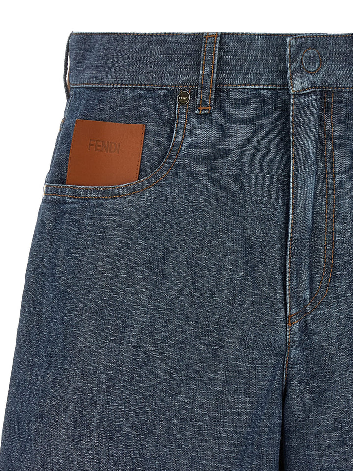 Fendi Chambray Denim Shorts Bermuda and Short - Blue | 7d2be9ee4acce1f6844dc735f001fefeab4966c1