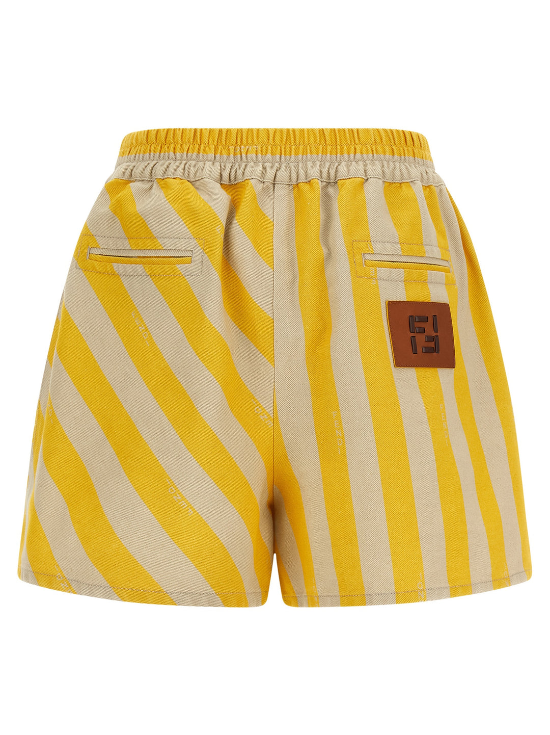 Fendi Pequin Striped Shorts Bermuda and Short - Yellow | b2abe6c5a4965895f9f5c94f94069baa9c7d2836