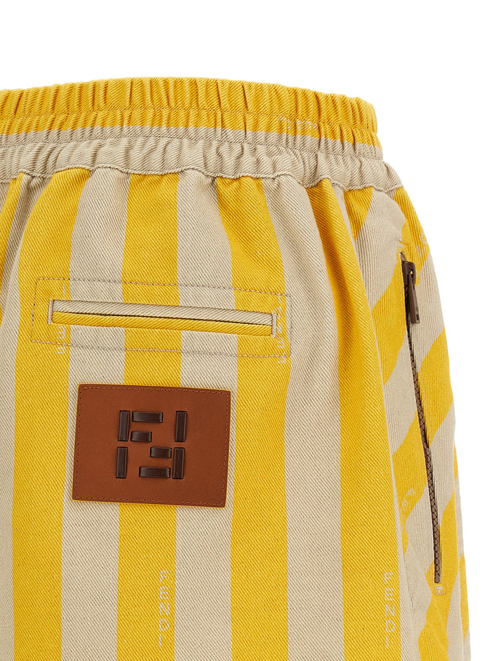 Fendi Pequin Striped Shorts Bermuda and Short - Yellow | d34a1424c1cfa14f6428502a1e8f5fd8232d15a8