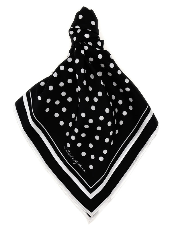 Polka Dot Scarf Scarves And Foulards White/Black
