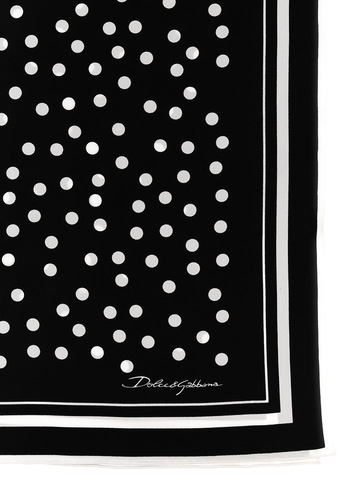 Dolce & Gabbana Polka Dot Scarf Scarves and Foulards - White/Black | b9577604c47f80460cac52355b801d593506bc4c