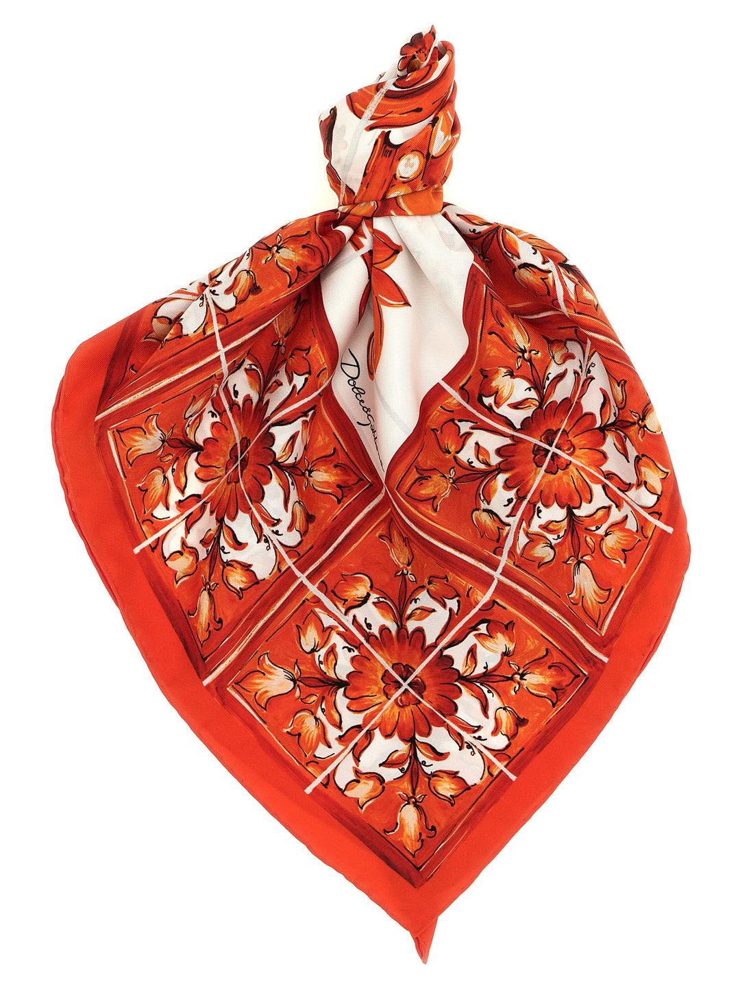 Dolce & Gabbana Maiolica Scarves and Foulards - Orange | 955956cd9431a8afb21443b0b94afd527cf8fc69