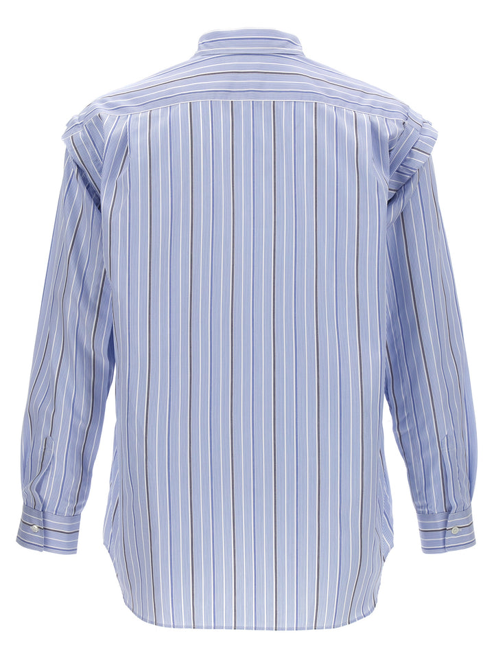 Unfinished Striped Shirt Shirt, Blouse Light Blue