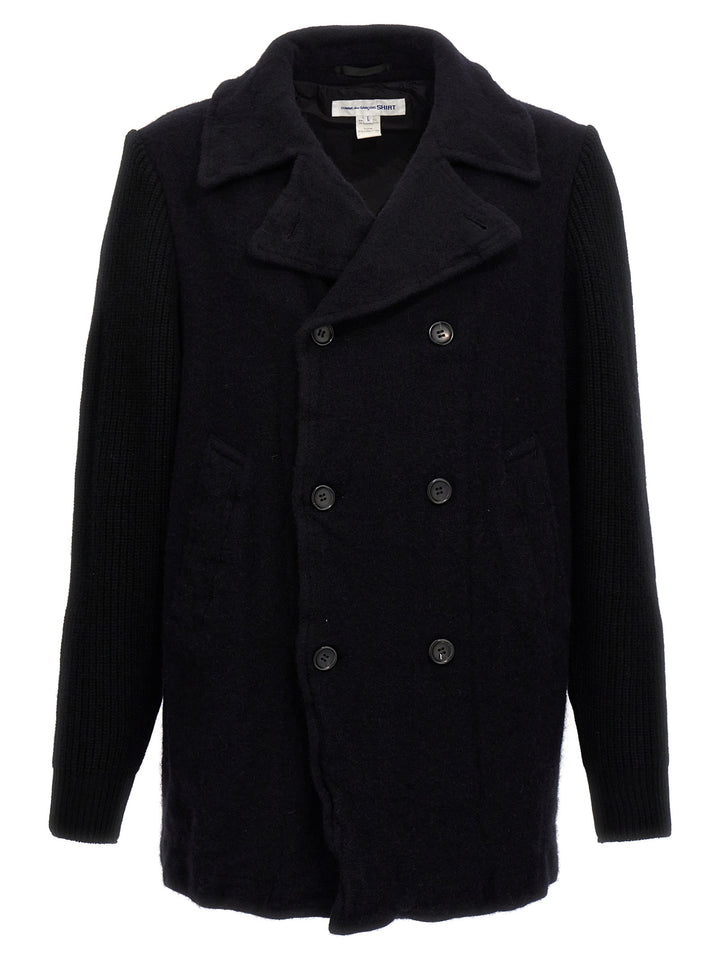 Double-Breasted Wool Coat Coats, Trench Coats Blue