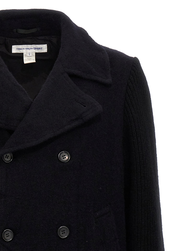 Double-Breasted Wool Coat Coats, Trench Coats Blue