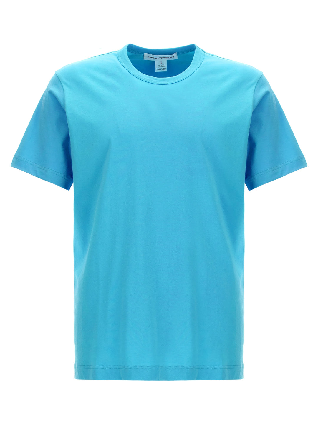 Logo Print Cotton T-Shirt Light Blue