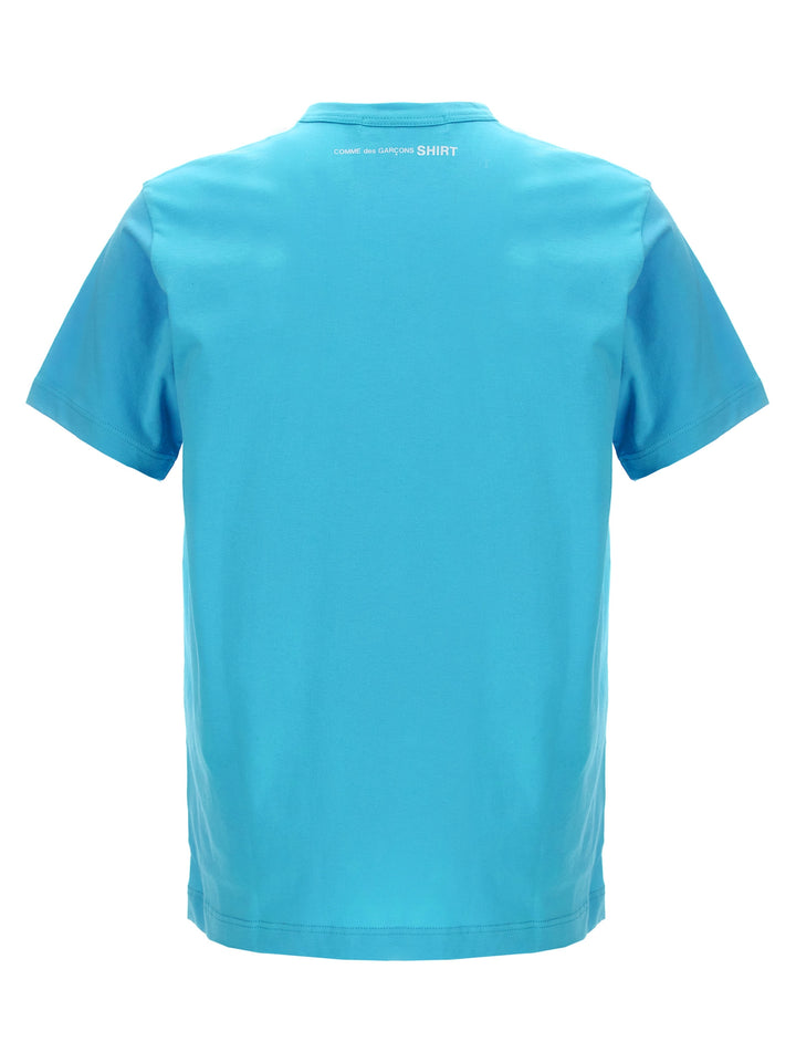 Logo Print Cotton T-Shirt Light Blue