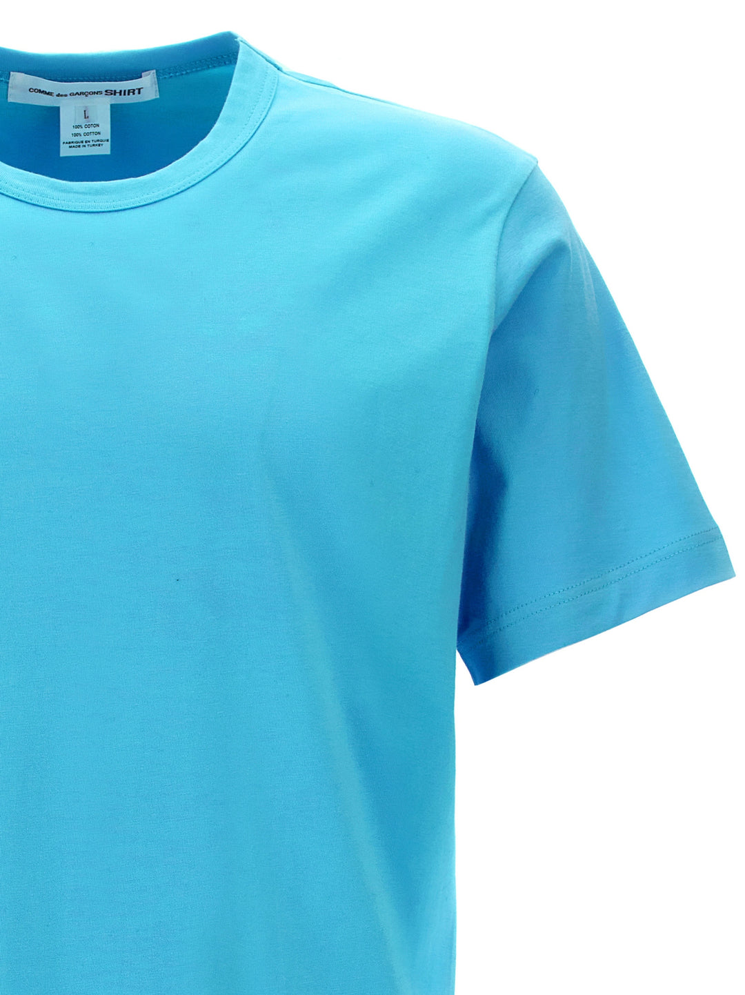 Logo Print Cotton T-Shirt Light Blue