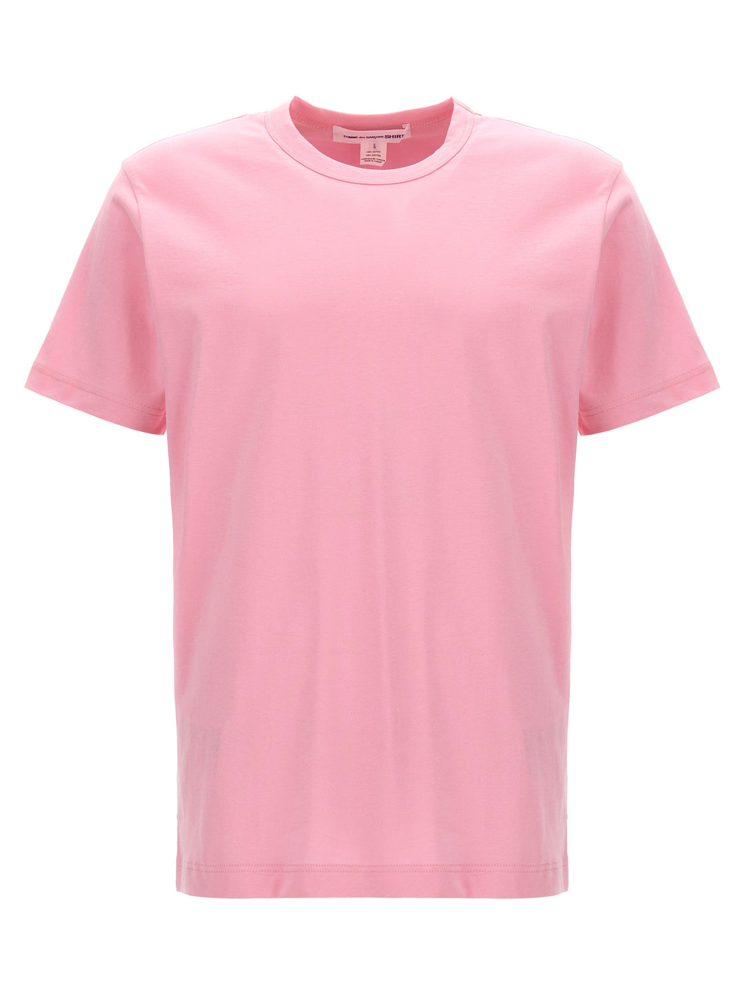 Logo Print Cotton T-Shirt Pink