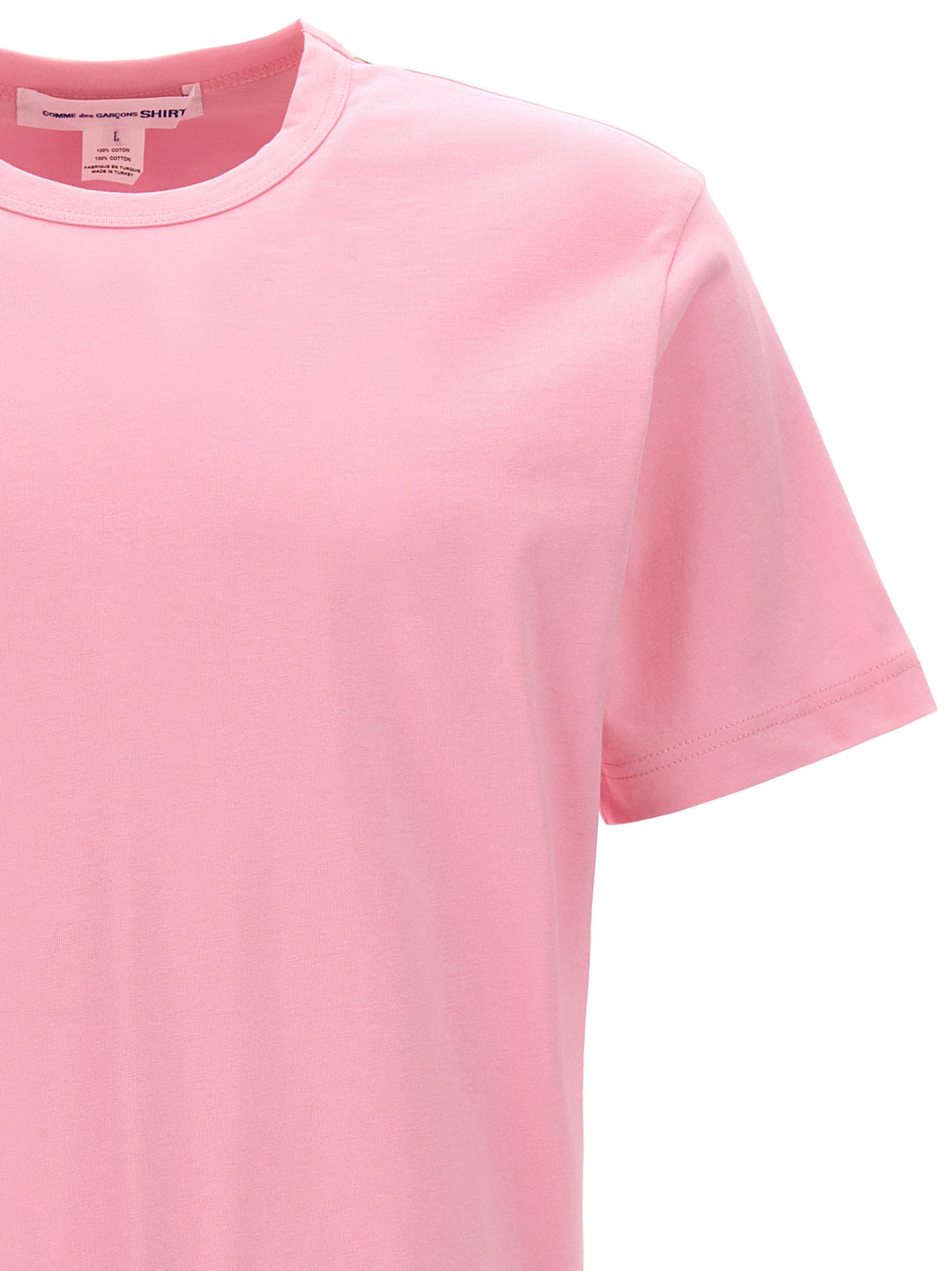 Logo Print Cotton T-Shirt Pink