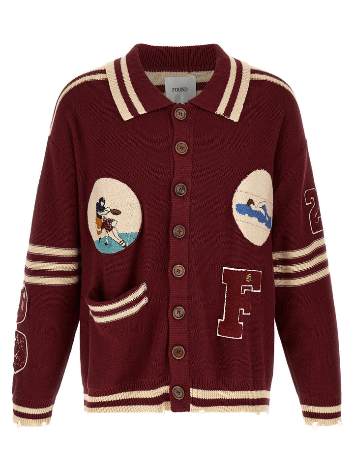 Found Fin Varsity Puffer Jackets - Bordeaux | 1539c2a2220b9dd124aa4b9a80e295f59f42c537