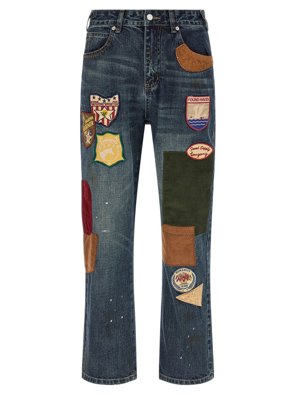 Patchwork Jeans Blue