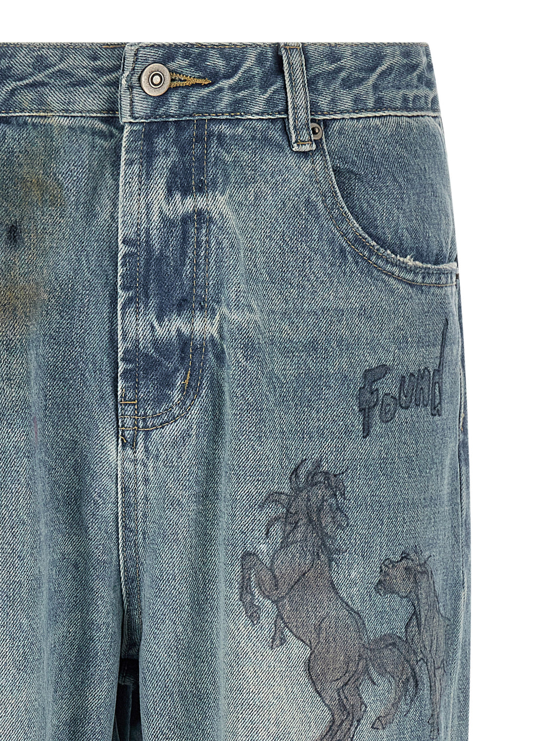 Found Hand Art Jeans - Blue | 17accd7c43c55732ab59b206014a2c8752fff63b