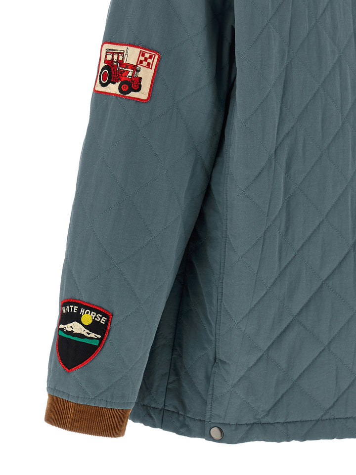 Found Farmstead Quilt Patch Puffer Jackets - Blue | ce5ce21509374a1404ca3fb67220a8a45c48aaf0