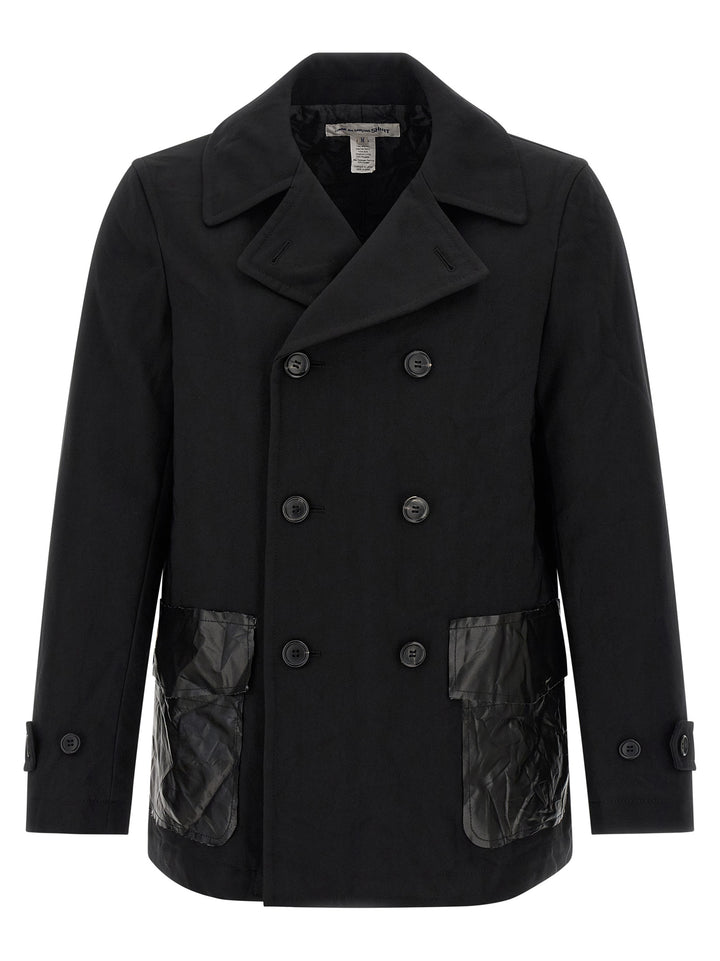 Comme Des GarçOns Shirt Double-Breasted Caban Coats and Trench Coats - Black | d0d3e3c14ee42b853e02c94981a55c57e2773919