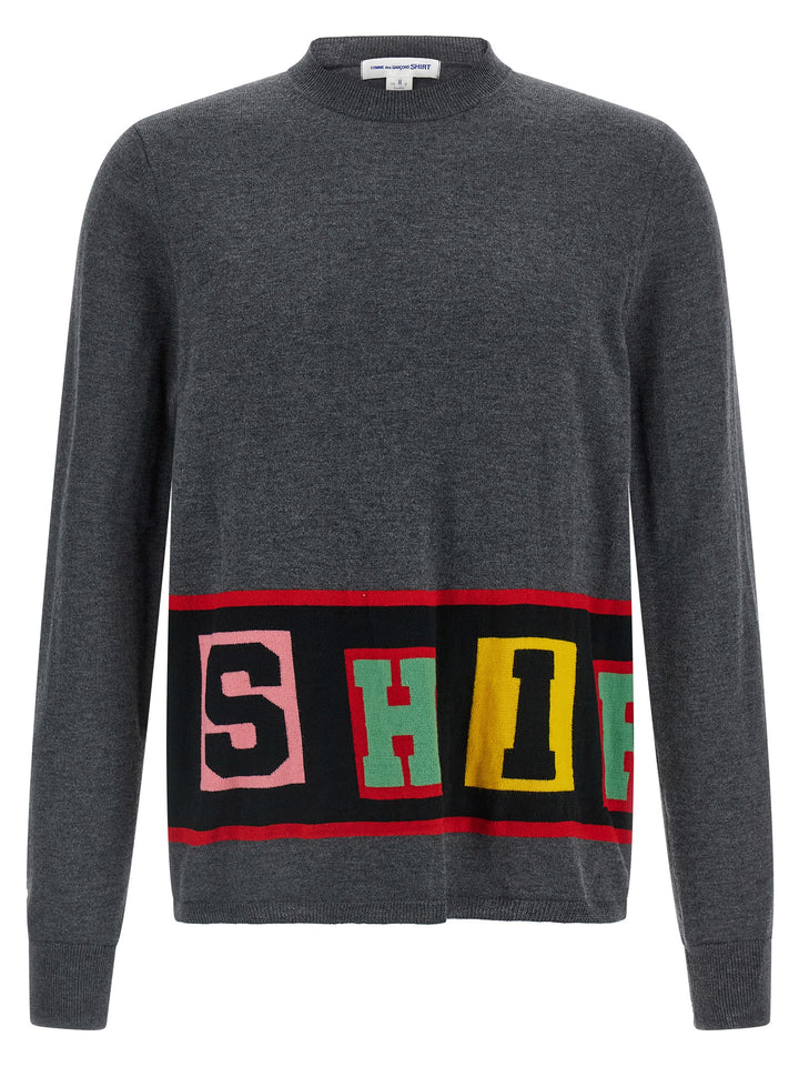 Comme Des GarçOns Shirt Intarsia Sweater Sweaters and Cardigans - Gray | 3978292d1ea5a82b978a6a2df890b3c5cd673d1d