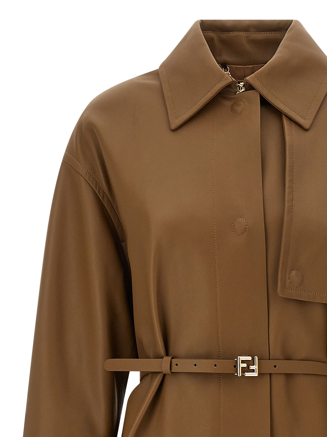 Fendi Nappa Trench Coat Coats and Trench Coats - Brown | 83ad064d4c5ed87338f8c638dc7629ad93b0744f