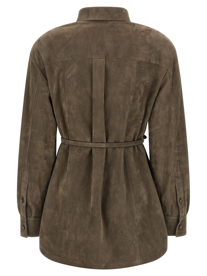 Fendi Suede Shirt Shirt and Blouse - Gray | a831718f9631b3ec1983d85230e61d6b7ae3aa1c