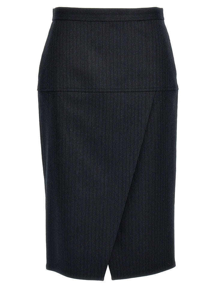 Fendi Pinstriped Wool Skirt Skirts - Gray | bda129a53e315914e84944c3f120c59a304103cc