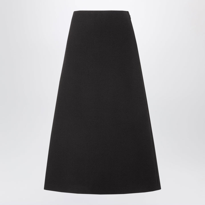 Fendi Black Midi Skirt In Bouclé Wool