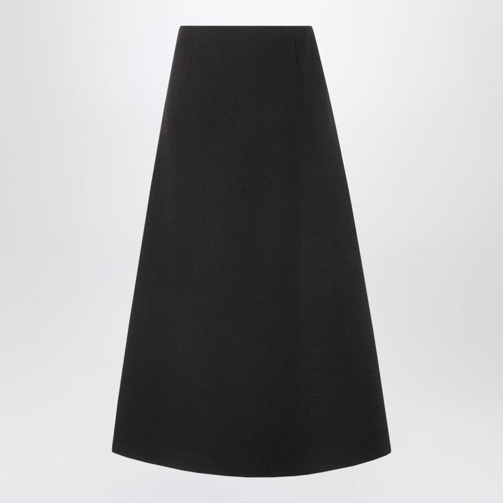 Fendi Black Midi Skirt In Bouclé Wool