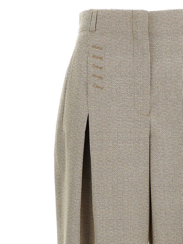 Fendi Micro Check Trousers Pants - Beige | 961f92abab877bbaeb2fe88fd642509a7d1f92b4