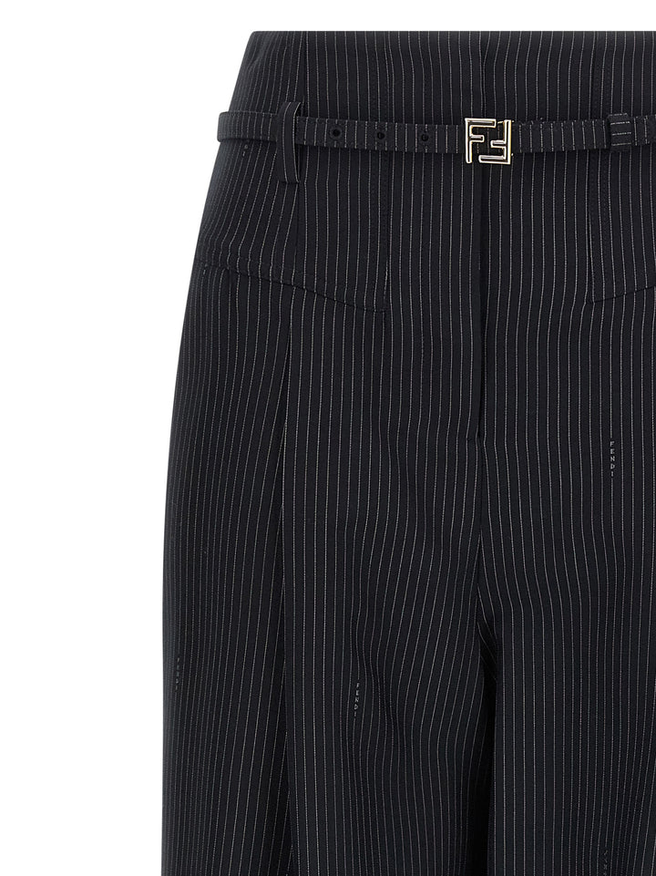 Fendi Pinstripe Wool Pants - Blue | 5bb8c63f33d934d0bc990b92bd56697e0c397985