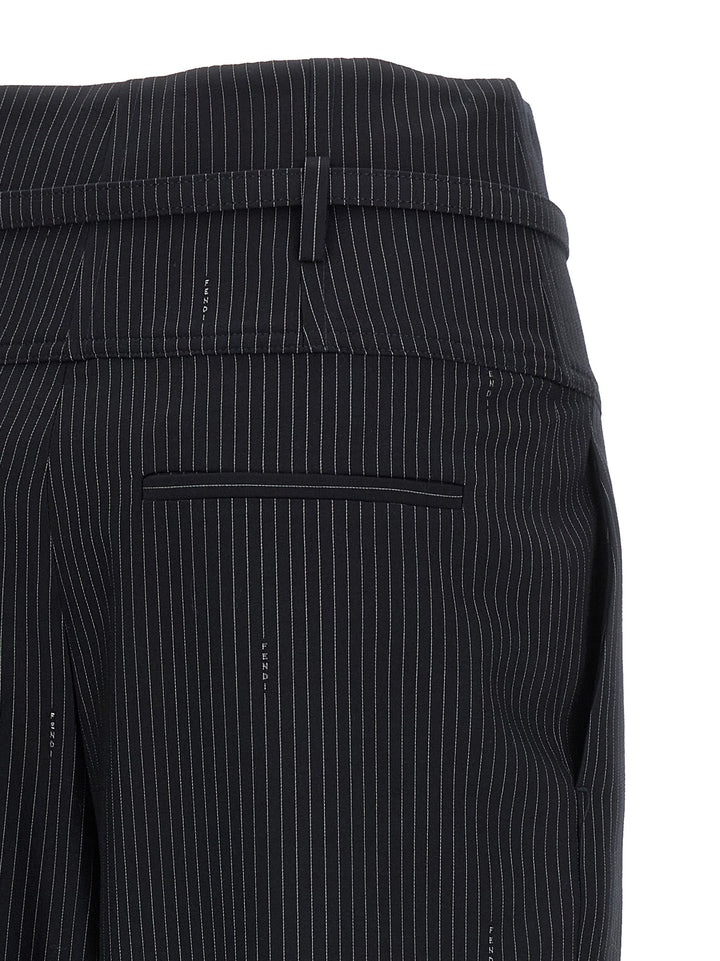 Fendi Pinstripe Wool Pants - Blue | 06efdb3f331822d1944749de8fcd9b4036ae4191