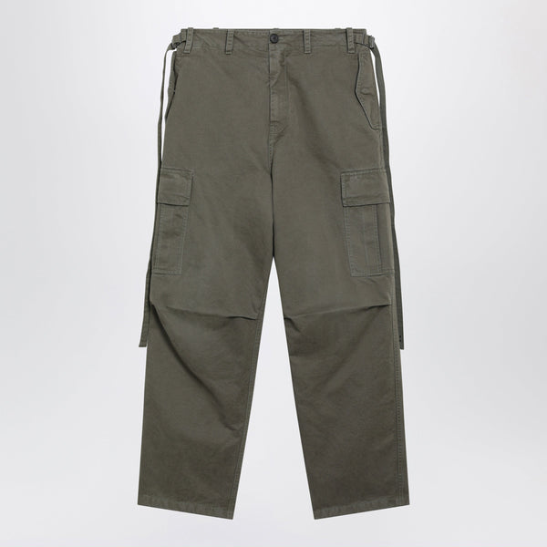 Military Green Cotton Cargo Trousers
