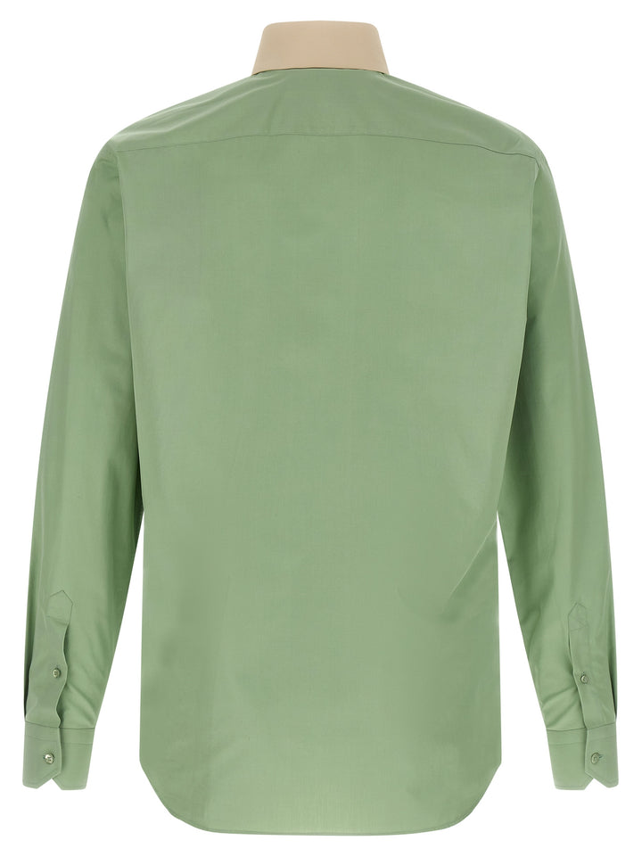 Fendi Contrast Collar Shirt Shirt and Blouse - Green | b38f81eec03bb22b22925476e22d6c522fcd5abd