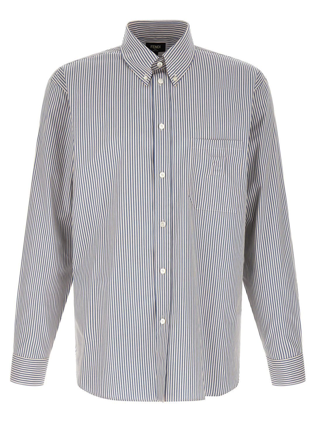 Fendi Striped Button-Down Shirt Shirt and Blouse - Blue | 063934aa6d213eef35d1cd970634e6f7d130cd31