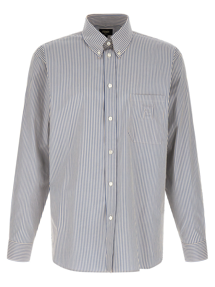 Fendi Striped Button-Down Shirt Shirt and Blouse - Blue | 063934aa6d213eef35d1cd970634e6f7d130cd31