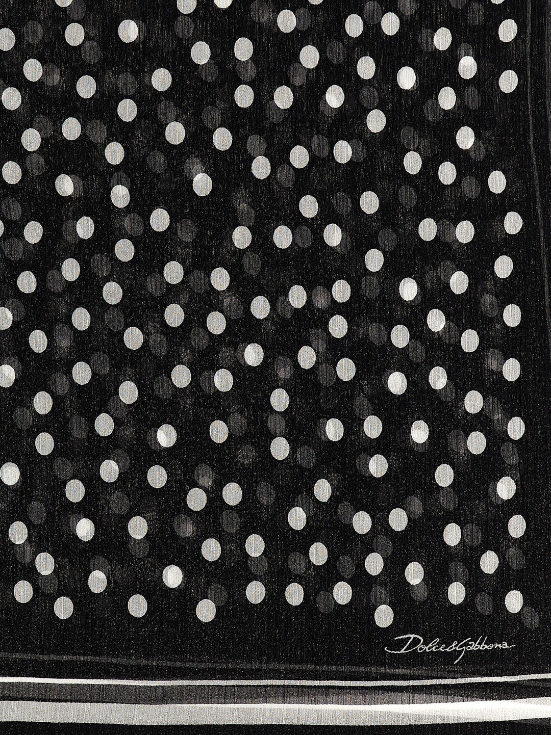Dolce & Gabbana Polka Dot Chiffon Scarf Scarves and Foulards - White/Black | f4514e308105f0ec04eea6187410689254d4e3ef