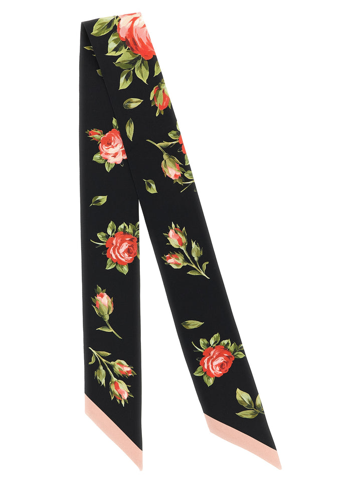 Dolce & Gabbana Bouquet Rose Scarves and Foulards - Black | 820a89812cc661685c9832230f052696eeb30279